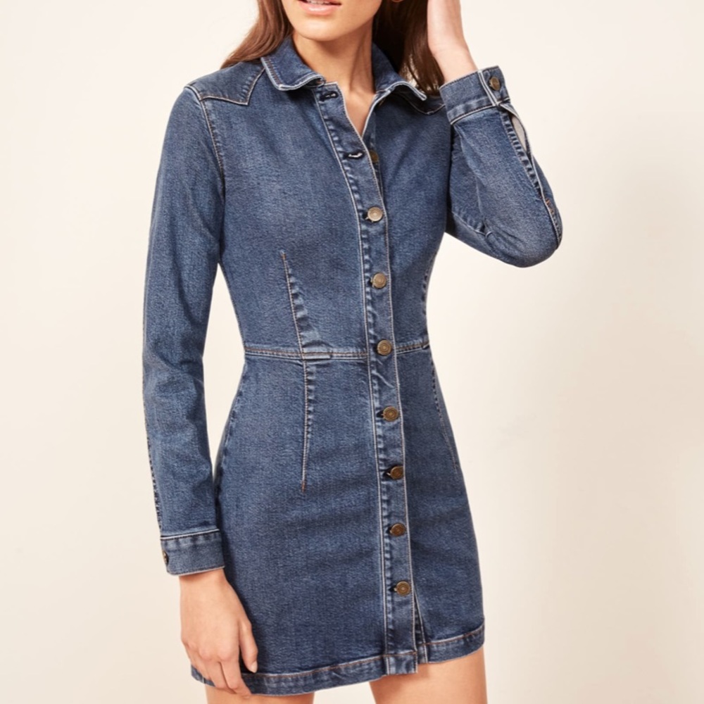 Reformation Arizona denim mini dress